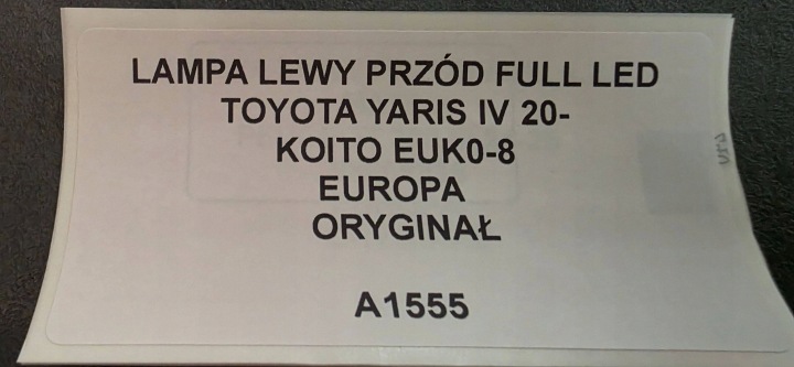 фото №10, Фара ліві перед повний led toyota yaris iv 20- оригінал koito euk0-8