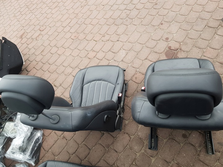 фото №10, Mercedes w211 sedan комплект сиденья кожаные чёрная кожа