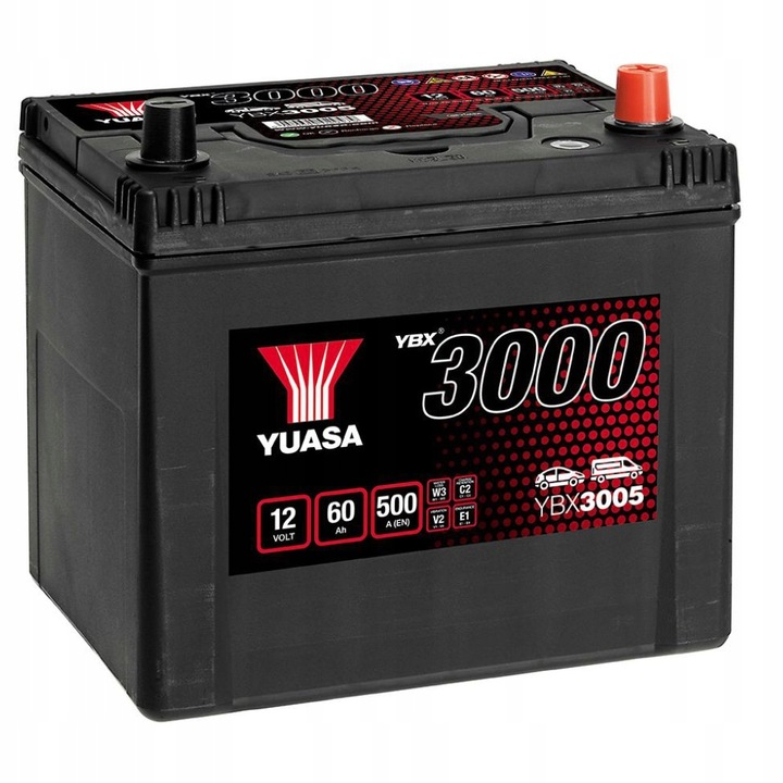 АКУМУЛЯТОР YUASA 12V 60AH 500A P+ YBX3005