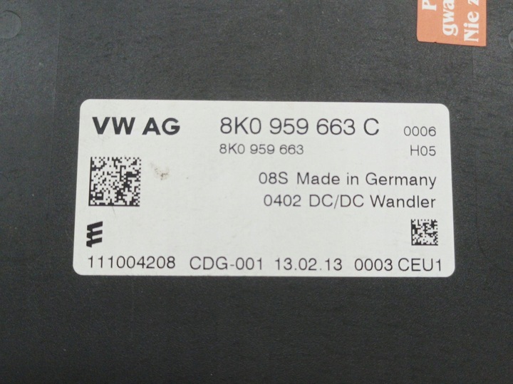 фото №2, Модуль блок керування напруги 8k0959663c skoda yeti i 2009-