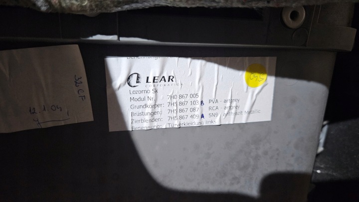 фото №7, Карта двері ліві перед 7h5867103b vw t5 2.5 tdi multivan