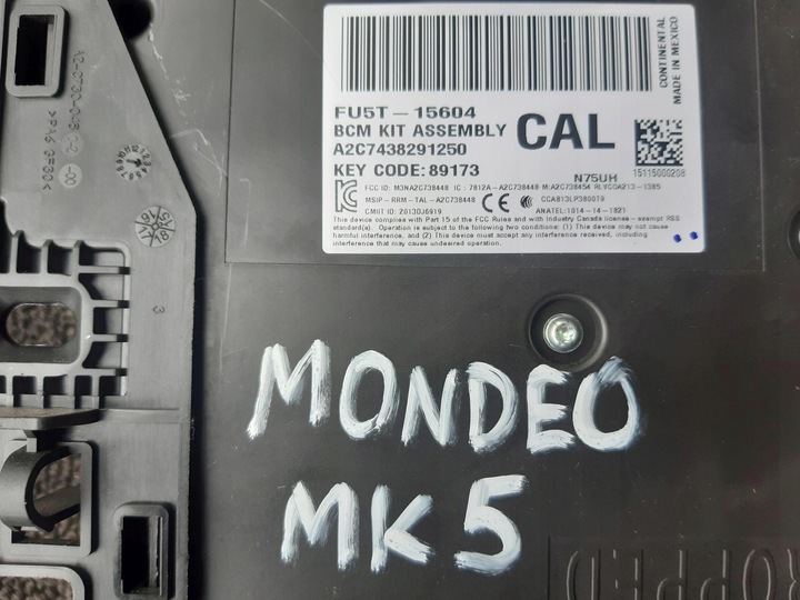 фото №6, Модуль bcm комфорта fu5t-15604-cal mondeo mk5 2.0