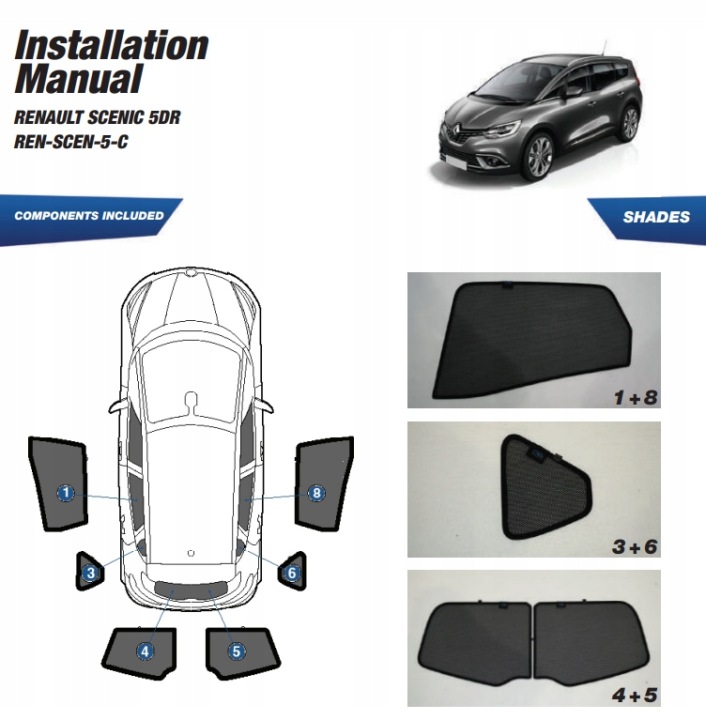 фото №15, Шторки сонячний renault scenic 2017-2022 захисні накладки ролети сонцезахисний