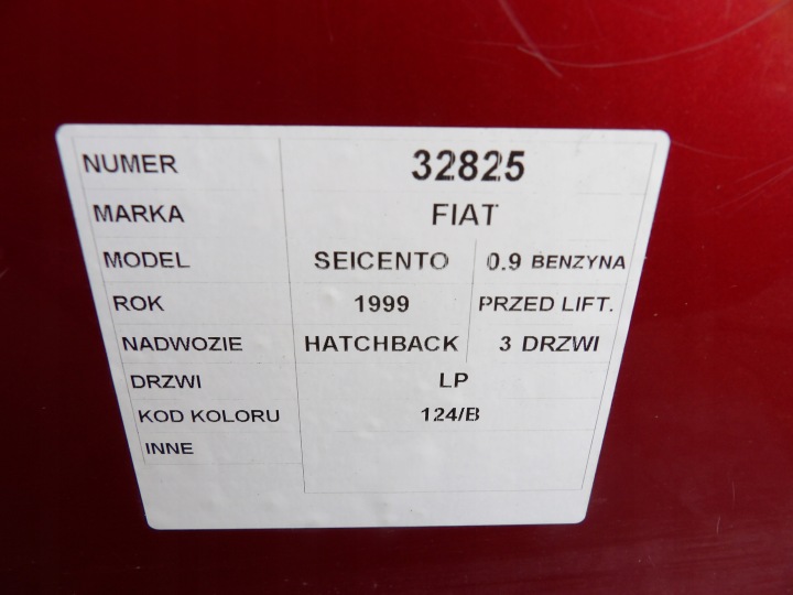 фото №8, Fiat seicento двері передні ліве hb 3d lak. 124/b