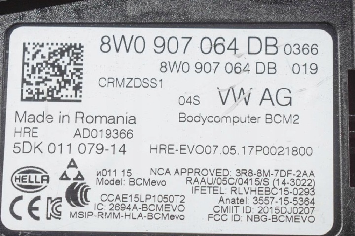 фото №8, Audi a5 8w6 s5 комфорт onboard ecu контроль unit 8w0907064db 5dk011079 260kw