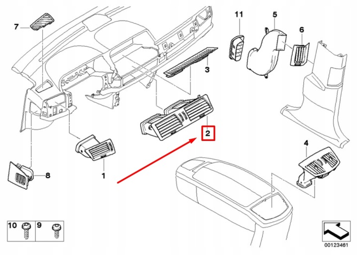фото №8, Bmw 7 e65 e66 e67 консоль средняя воздуховоды 64227007229 7007229 оригинальные