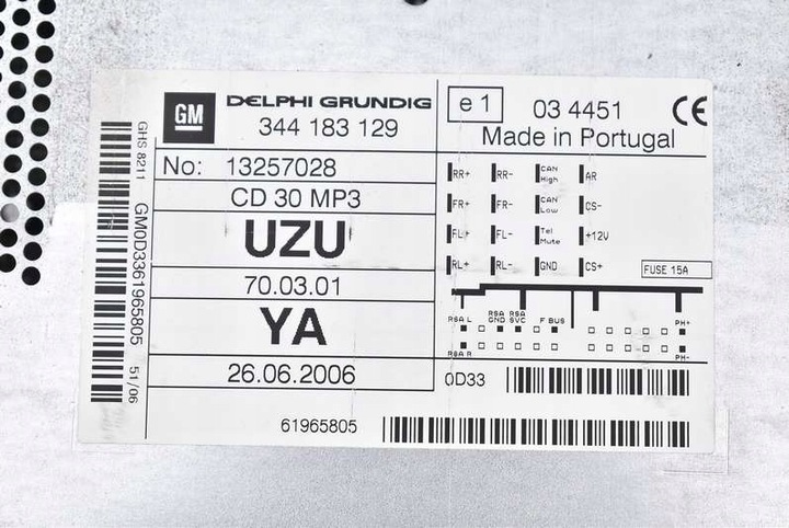 фото №6, Радио радиопроигрыватель cd30 mp3 13257028 opel corsa d 06-11