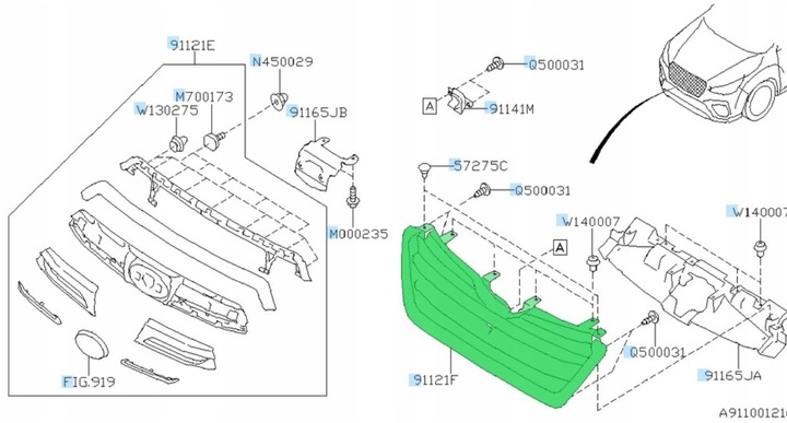 фото №1, Решітка решітка радіатора subaru forester v оригінал 2022-