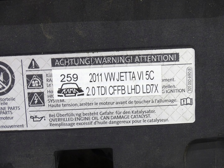 фото №8, Kpl pas перед переднє vw jetta vi 5c 2.0 tdi cff