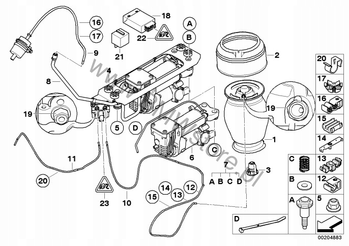 фото №13, Bmw 5 e61 реле компресора підвішування пневматичного рівень ehc 8373700