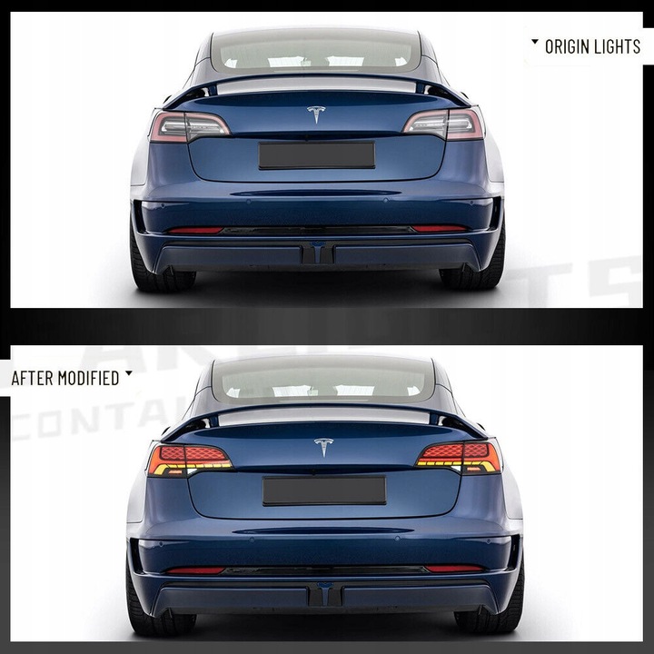 фото №12, Tesla модель 3 2017-2023 модель y 2020-2023 лампа лампы зад led vland комплект