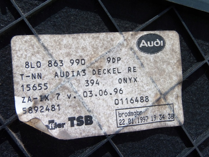 фото №5, Боковина багажника праві audi a3 8l 3 двері 8l3863880