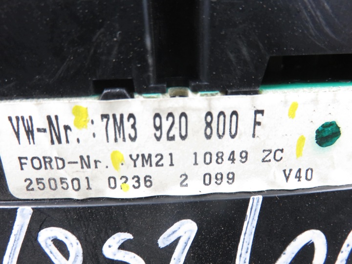 фото №7, Спідометр  vw sharan i 1.9 tdi 7m3920800f ym2110849zc