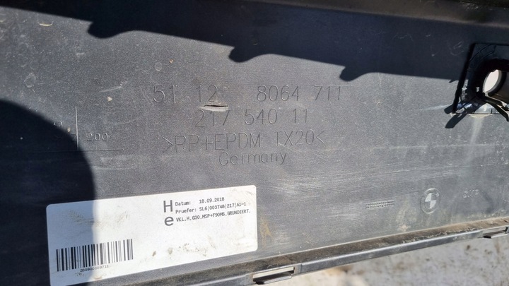 фото №13, Бампер bmw 5 g30 sedan 16-20 зад pdc м-пакет