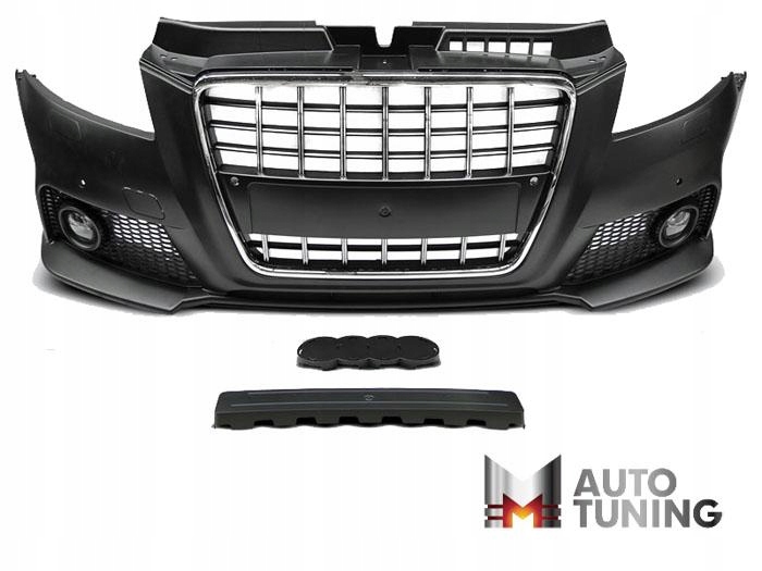 фото №3, Бампер audi a3 08-12 s8 стиль хром чорний pdc