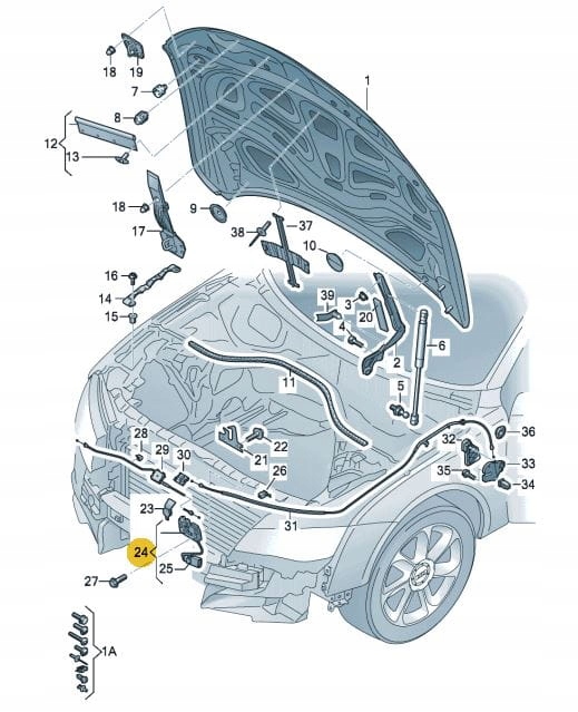 фото №14, Замок капота з перемикачем audi 4g0823509d aso