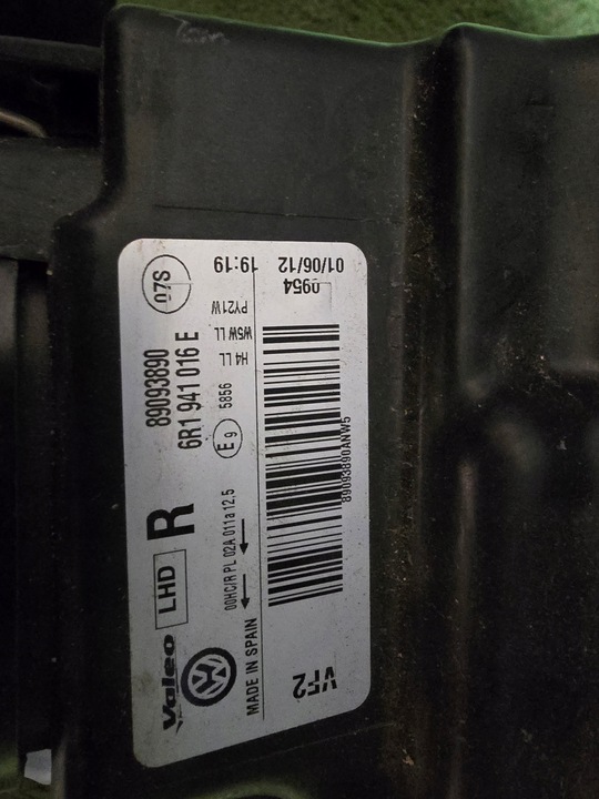 фото №9, Лампа правая перед vw polo v 6r1