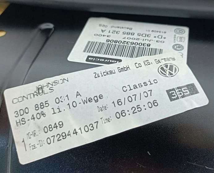 фото №13, Сидіння сидіння сидіння комплект vw phaeton 3d 02-10 3.0 tdi v6 3d0885032