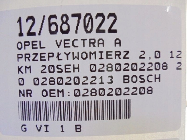 фото №9, Vectra a витратомір 0280202208 2,0 0280202213
