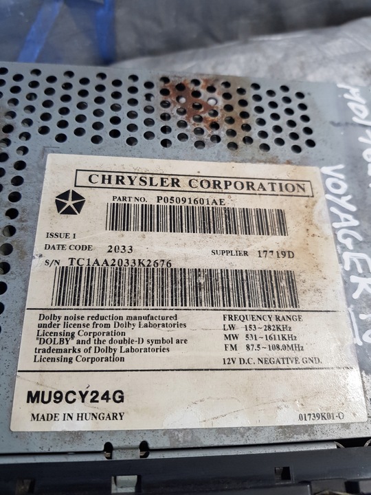 фото №5, Радіопрогравач chrysler voyager iv mu9cy24g