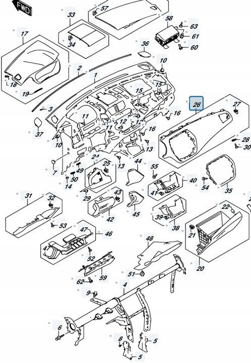 фото №11, Suzuki sx4 s-cross 18r 1.4t рестайлінг накладка панелі консолі dekor рамка eu lhd