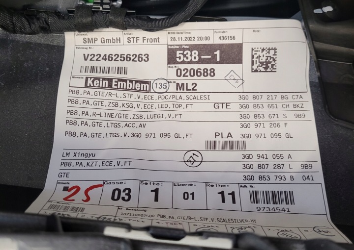 фото №12, Vw passat b8 рестайлинг бампер перед передний 6 pdc lc7a