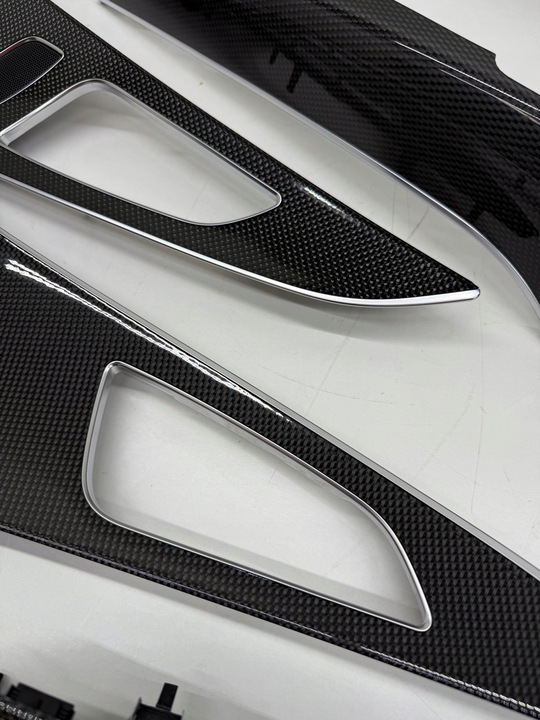 фото №7, Audi a6 s6 c7 планки декори інтер'єру двері тунелю карбон карбон адаптер комплект