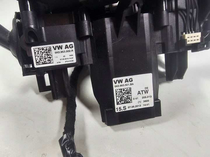 фото №8, Sharan 7n подрулевые рычаги лента подушка безопасности переключатель комбинированный 5k0953569h 5k0953502r