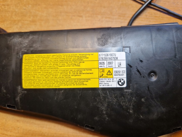 фото №6, Bmw 3 e90 e91 2.0d m47 подушка подушка безопасности сиденья левая 604762201