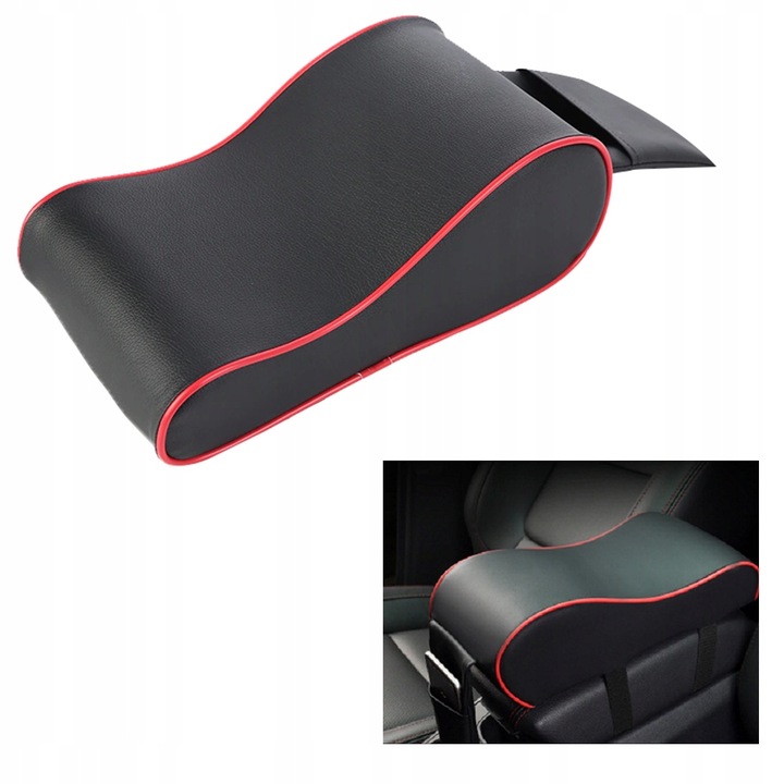 фото №8, М'яка подушка накладка na підлокітник do автомобіль з кишені - чорна