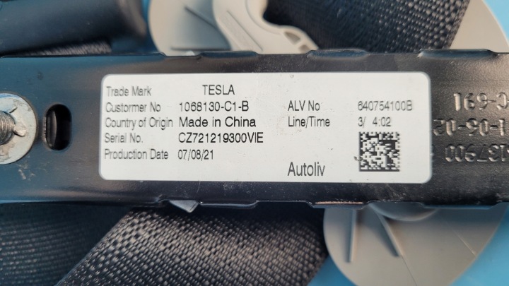фото №14, Tesla модель 3 21r pas безопасности правое перед 1105822-c1-h