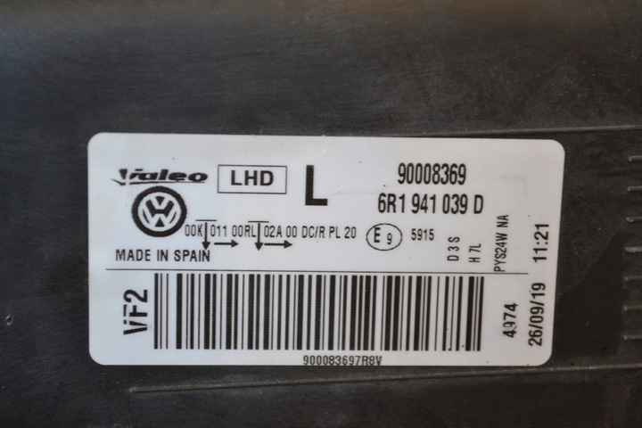 фото №14, Vw polo 6r фара лампа ліва ксенон перед передня 6r1941039d