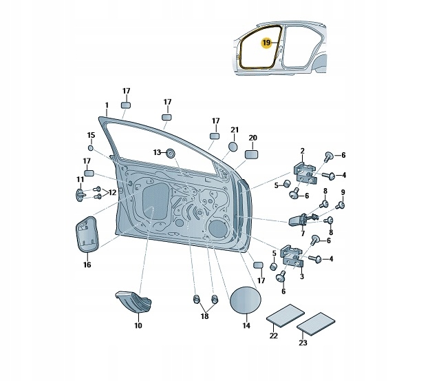 фото №1, Прокладка дверь внутренняя левый-передний чёрная skoda fabia oe: 6v0867365j5ap