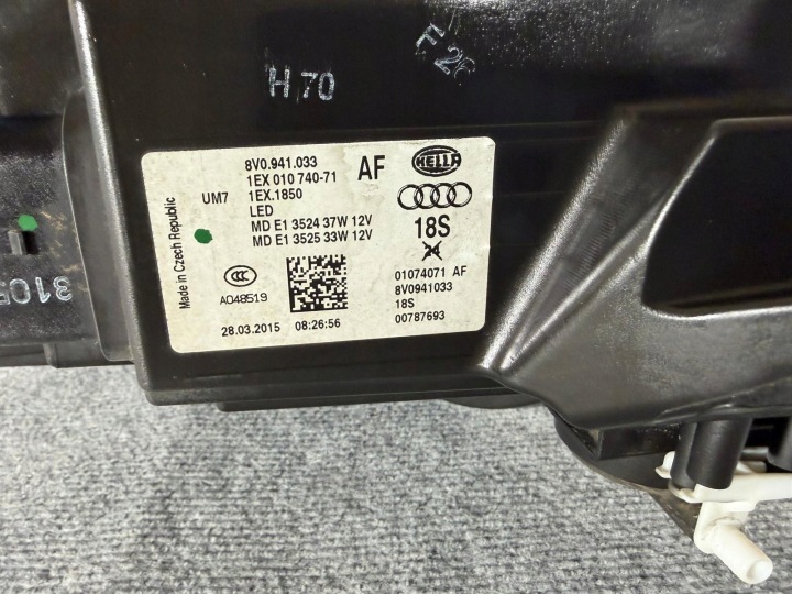 фото №7, Audi a3 s3 rs3 13- 8v0 8v повний led фара ліве ліва передня зчеплення bdb l369