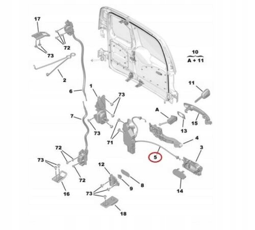 фото №2, Замок двері citroen t. berlingo/ peugeot partner 08-