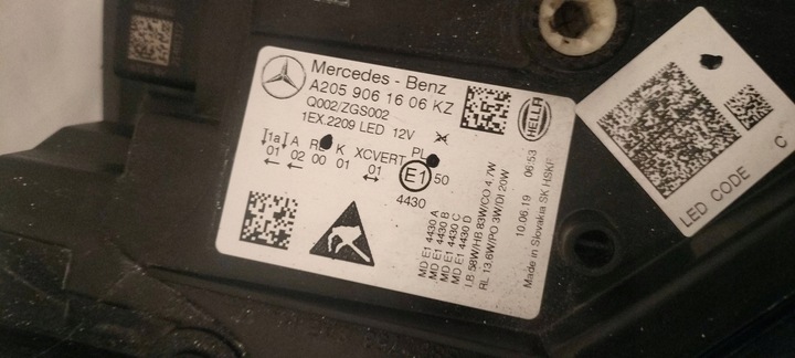 фото №8, Mercedes-benz c w205 2019 лампи передні / комплект