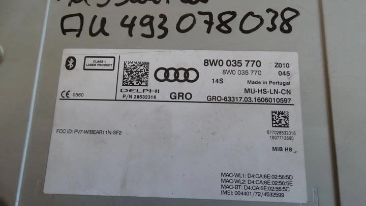 фото №6, Зчитувач mmi 8w0035770 audi a4 b9