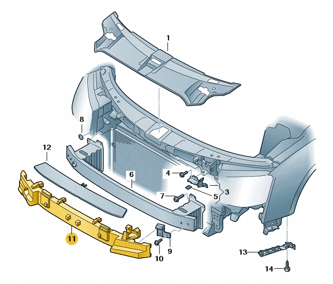 фото №1, Абсорбер наповнювач бампера перед піна audi a8 d4 aso оригінал нове
