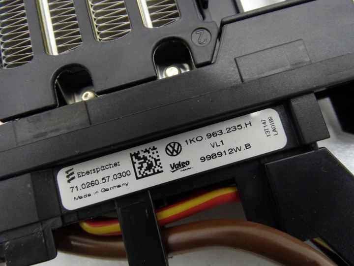 фото №10, Отопитель электрический нагреватель нагревателя vw passat cc 1k0963235h