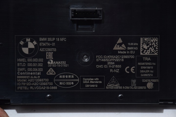 фото №8, Bmw g20 g22 g15 g01 g05 g06 g07 зчитувач nfc бардачка тунелю середнього