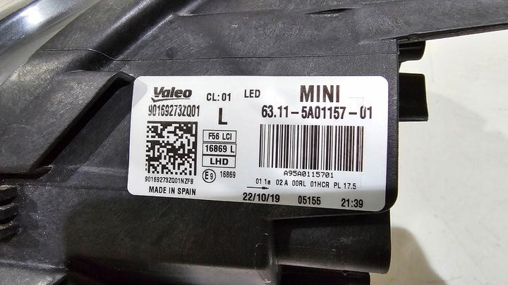 фото №11, Лампа левая перед полный led mini cooper f56 f57 5a01157-01 90169273zq01