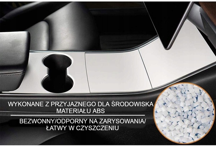 фото №7, Защита панель консоли tesla модель 3 i y белый abs