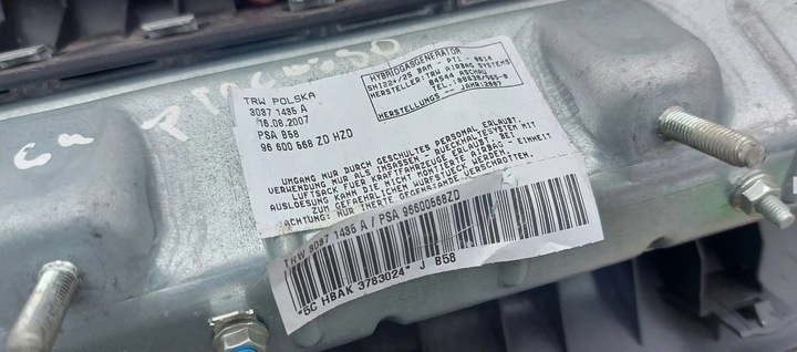 фото №9, Citroen c4 i picasso панель консоль подушка безопасности подушки оригинал eu