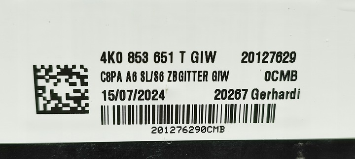 фото №7, Audi a6 c8 рестайлінг atrapa/grill 4k0853651t