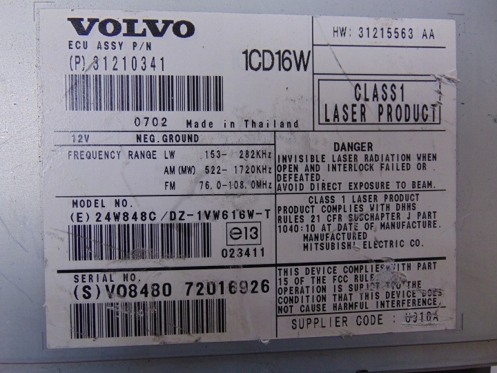 фото №8, Магнитола cd заводские volvo v50 31210341