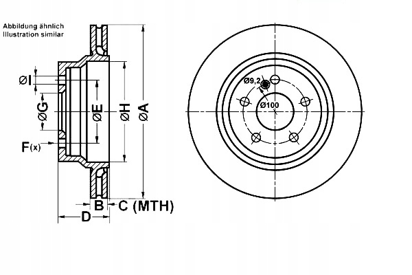 фото №2, Ate комплект диск гальмівних 09a35810 142158 bg37