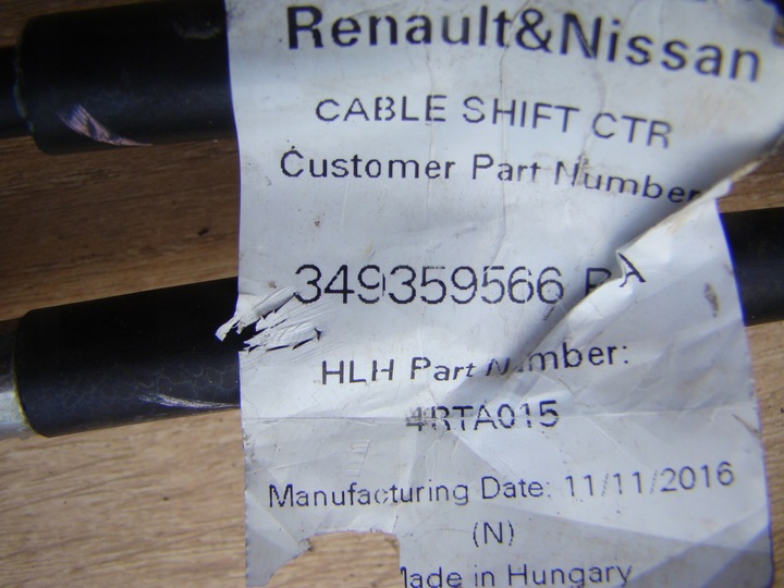 фото №8, Тросы изменения коробки передач 349359566r megane iv