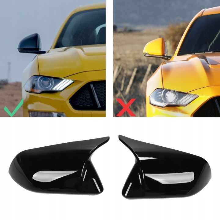 фото №9, Накладки корпус зеркало do ford mustang 2015-2022 gloss чёрный