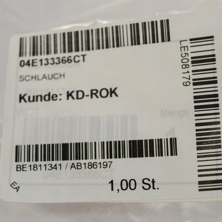 фото №7, Audi q2 трубка  połączeniowy шланг 04e133366ct oem