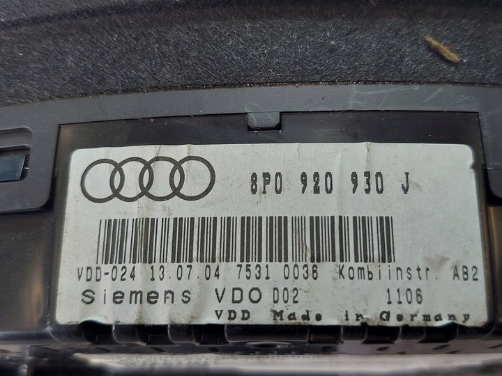 фото №12, Спидометр манометр a3 8p 1.6 b 8p0920930j